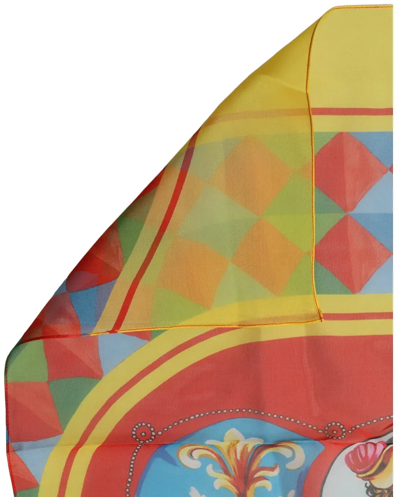 Dolce & Gabbana Silk Carretto Print Scarf — Multicolor Multicolor
