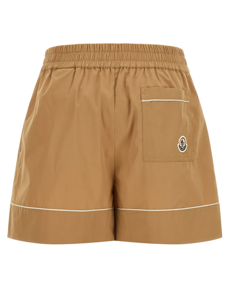 Moncler High-Waisted Tailored Shorts — Tan Tan