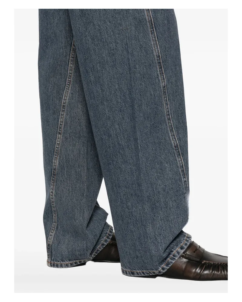 IRO Wide-Leg Acid Wash Jeans — Blue Blue