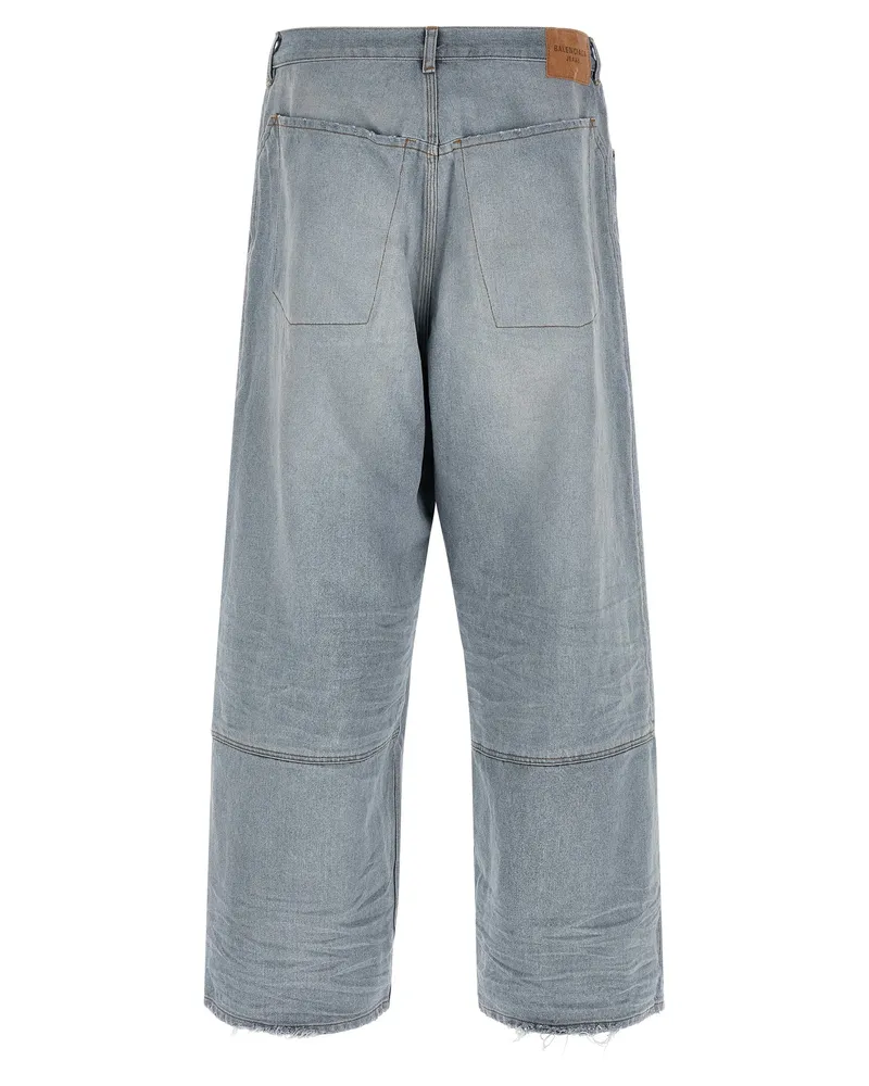 Balenciaga Men Blue Cotton Relaxed Fit Jeans Clothing Blue