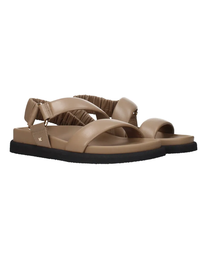 Max Mara Padded Leather Sandals — Brown Brown