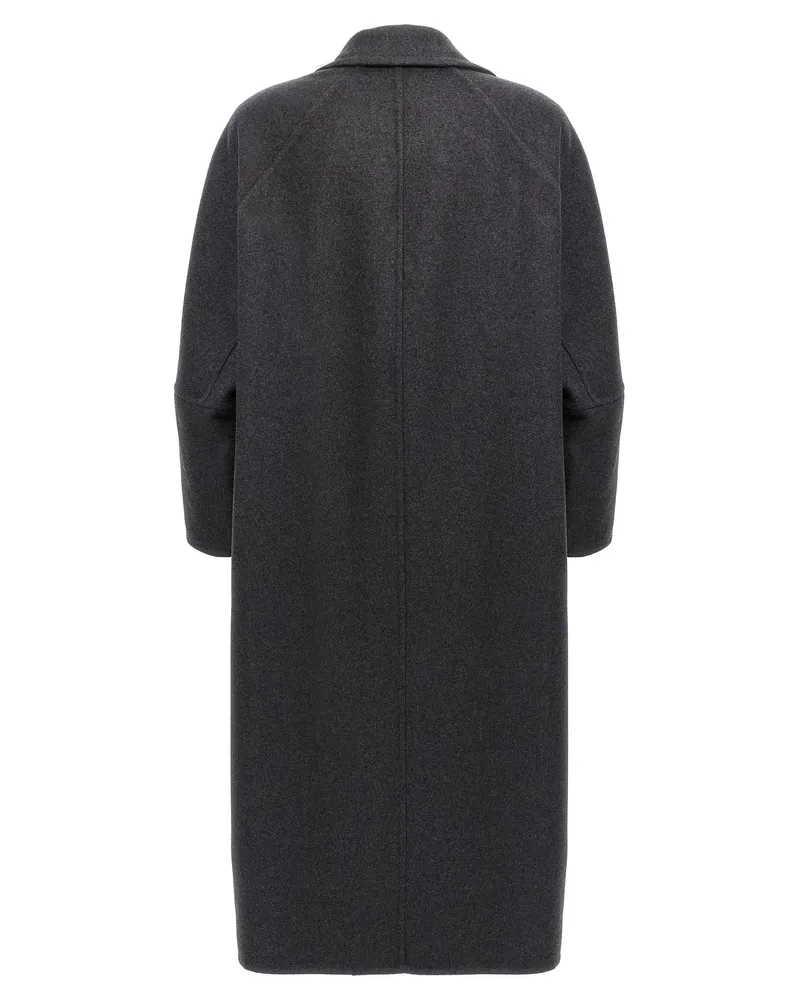 Max Mara Women's Gray Virgin Wool Coat Clothing Gray