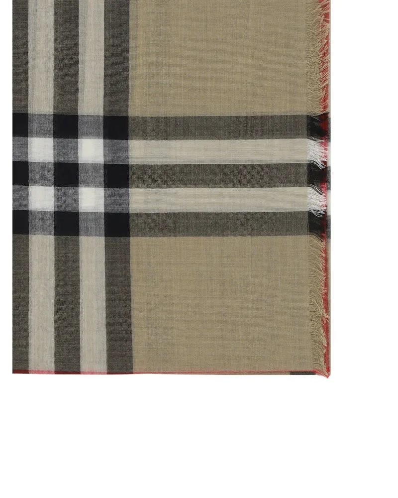 Burberry Women's Scarf Silk And Wool Archive Beige (ovis Aries) Scarfs Beige