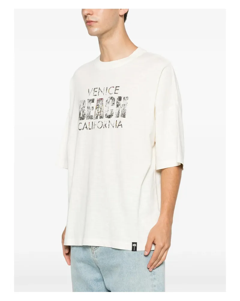 Palm Angels Rhinestone-Embellished Graphic T-Shirt — White White