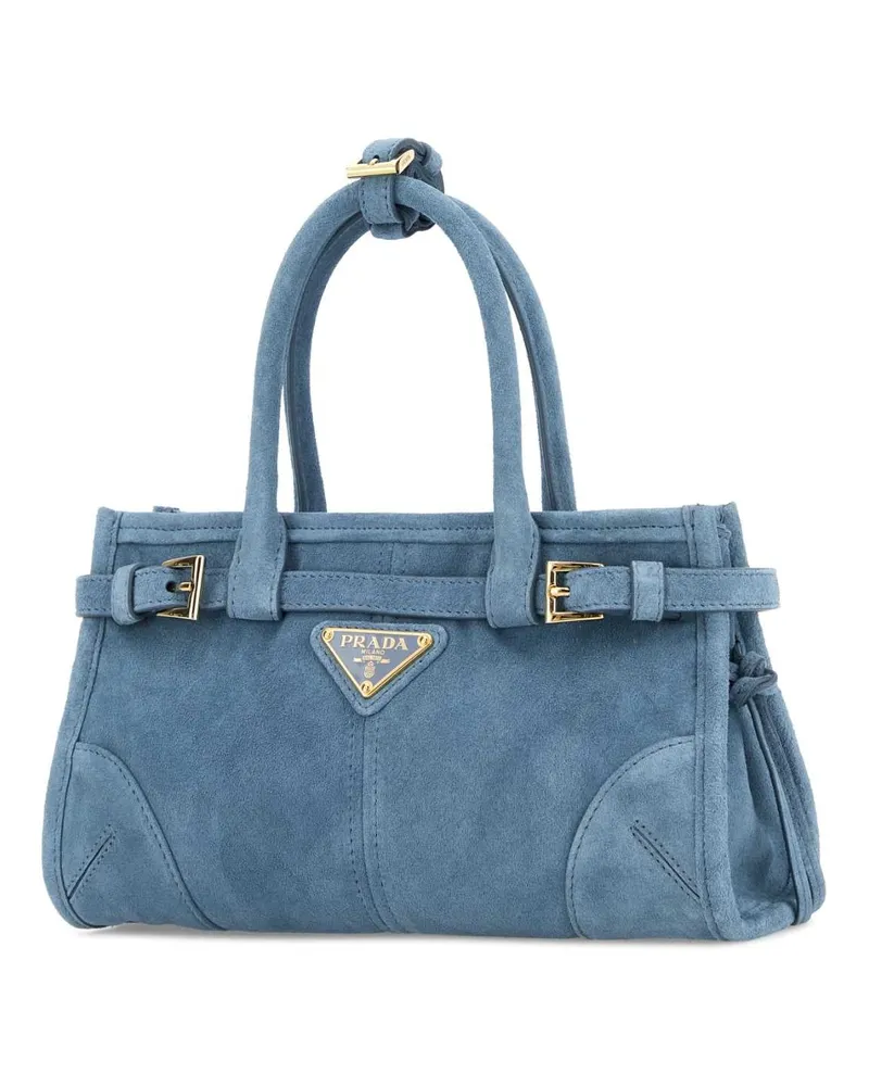Prada Suede Shoulder Bag — Blue Blue