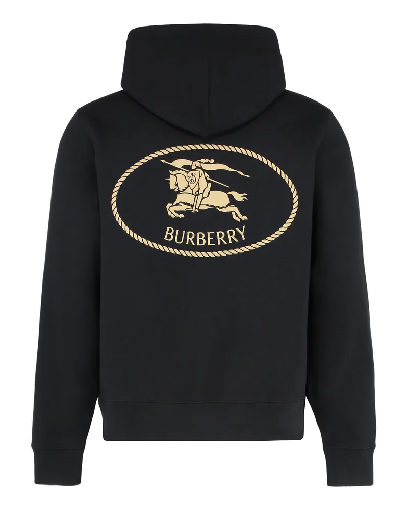 Burberry Men's Logo Cotton Hoodie Black Jumpers Sweater Black