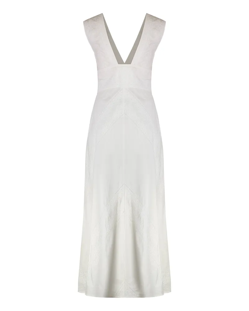 Kristina Ti Women's Cotton Dress With Lace Details White White