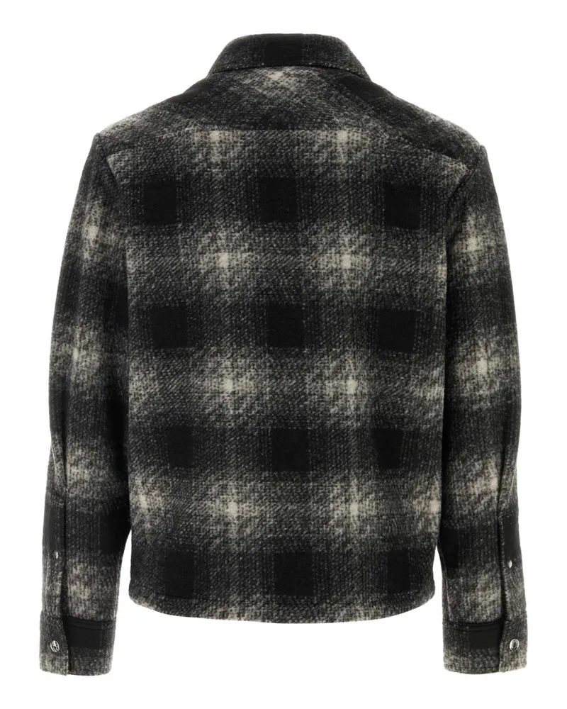 Moncler Wool-Blend Plaid Jacket — Gray Gray