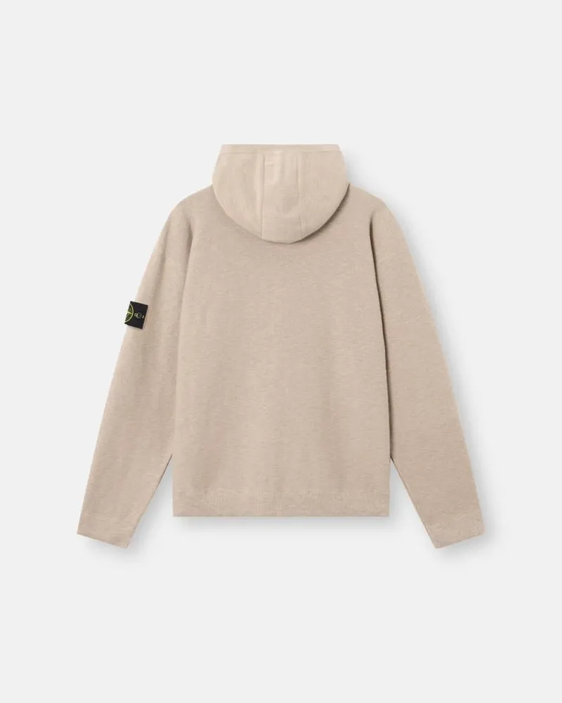 Stone Island Cotton-Blend Knit Hoodie — Beige Beige