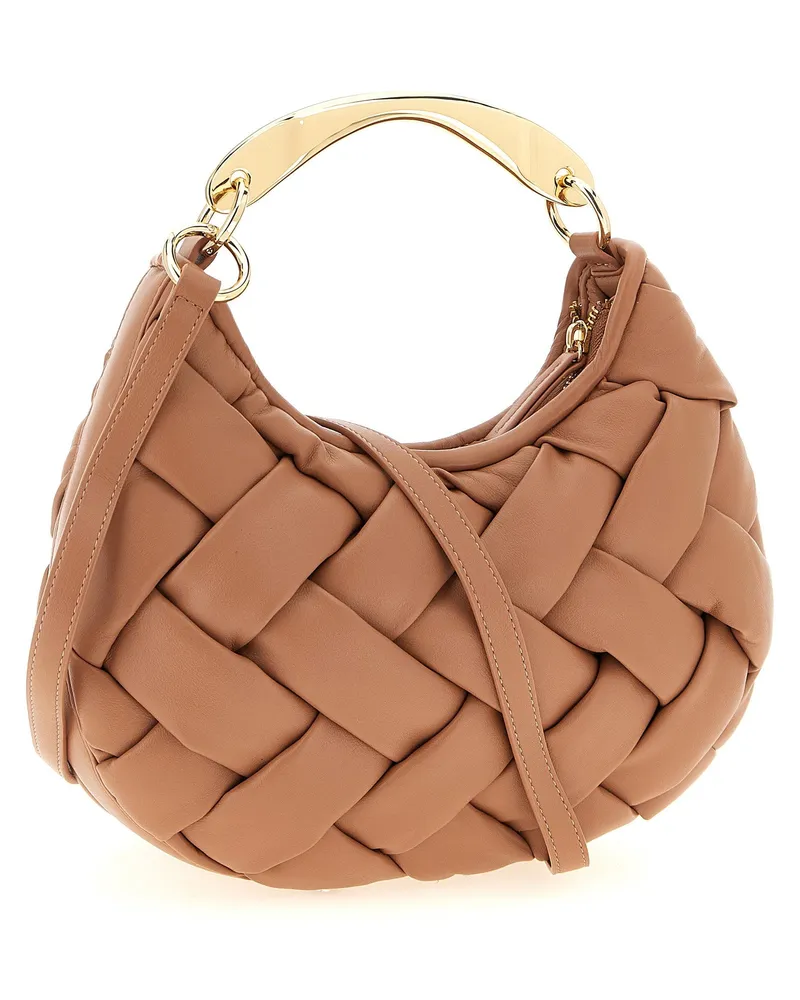 Twin-Set Quilted Nappa Leather Shoulder Bag — Camel Camel