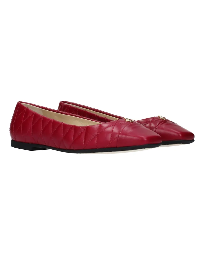 Jimmy Choo Women's Pink Leather Ballet Flats Red