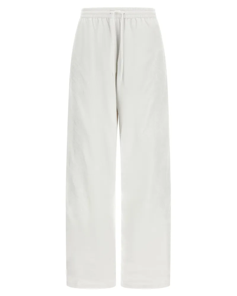 Balenciaga Cursive-Embroidered Reversible Joggers — Cream Cream