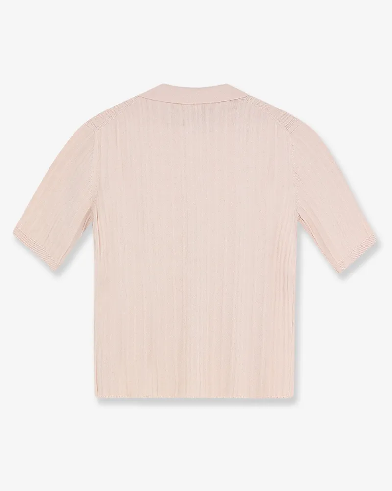 Closed Women Polo Shirt Pink Cotton-Cashmere-Wool Knitwear Sweater Pink