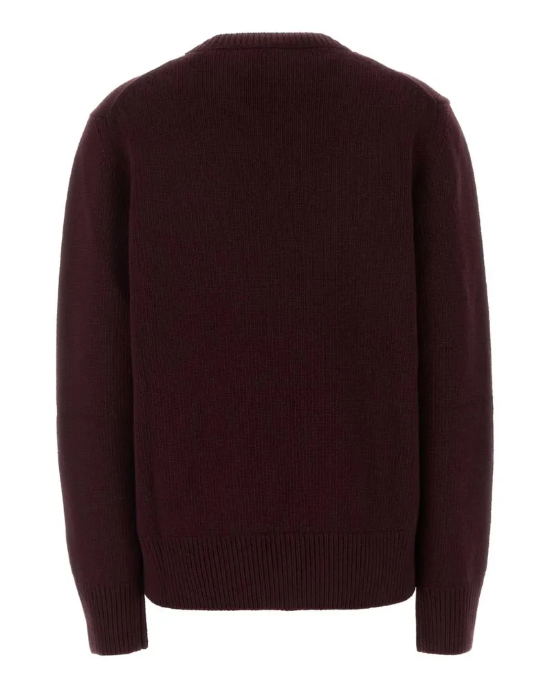 Burberry Logo-Embroidered Wool Blend Sweater — Purple Purple