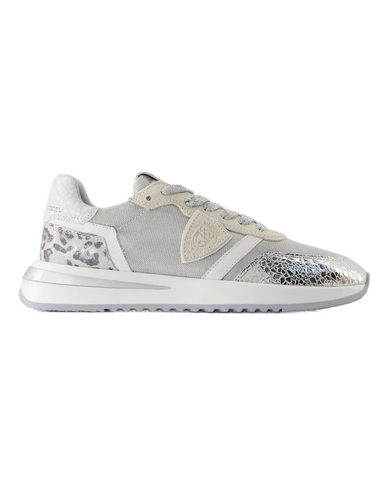 Philippe Model Women's Tropez 2.1 Low Sneakers -  Canvas Silver Shoes White