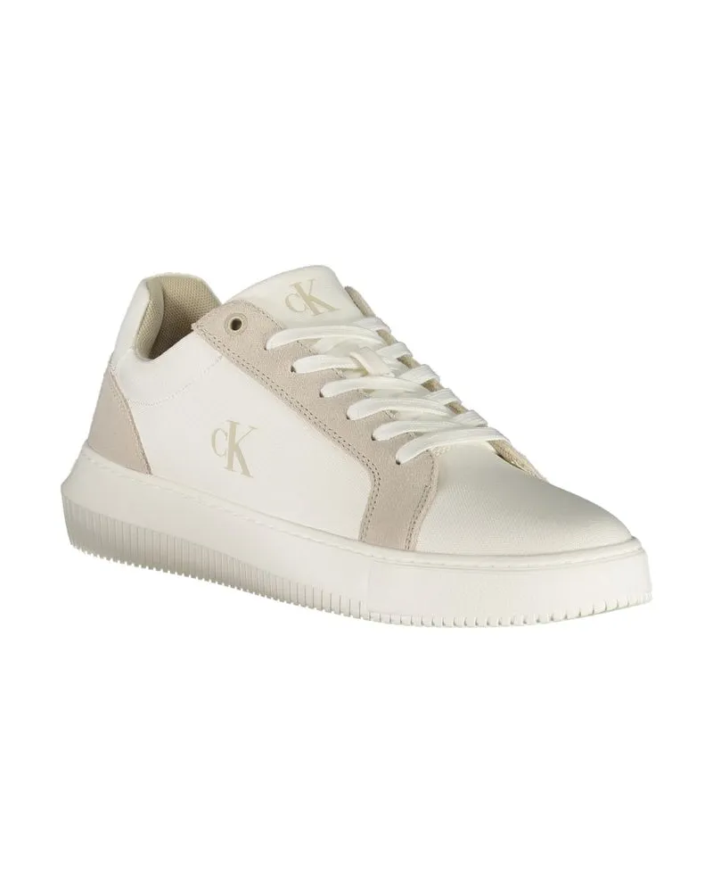 Calvin Klein Leather and Polyurethane Low-Top Sneaker — White White