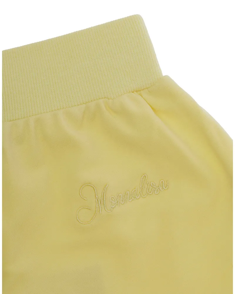 Monnalisa Girls' Shorts Yellow Cotton Yellow