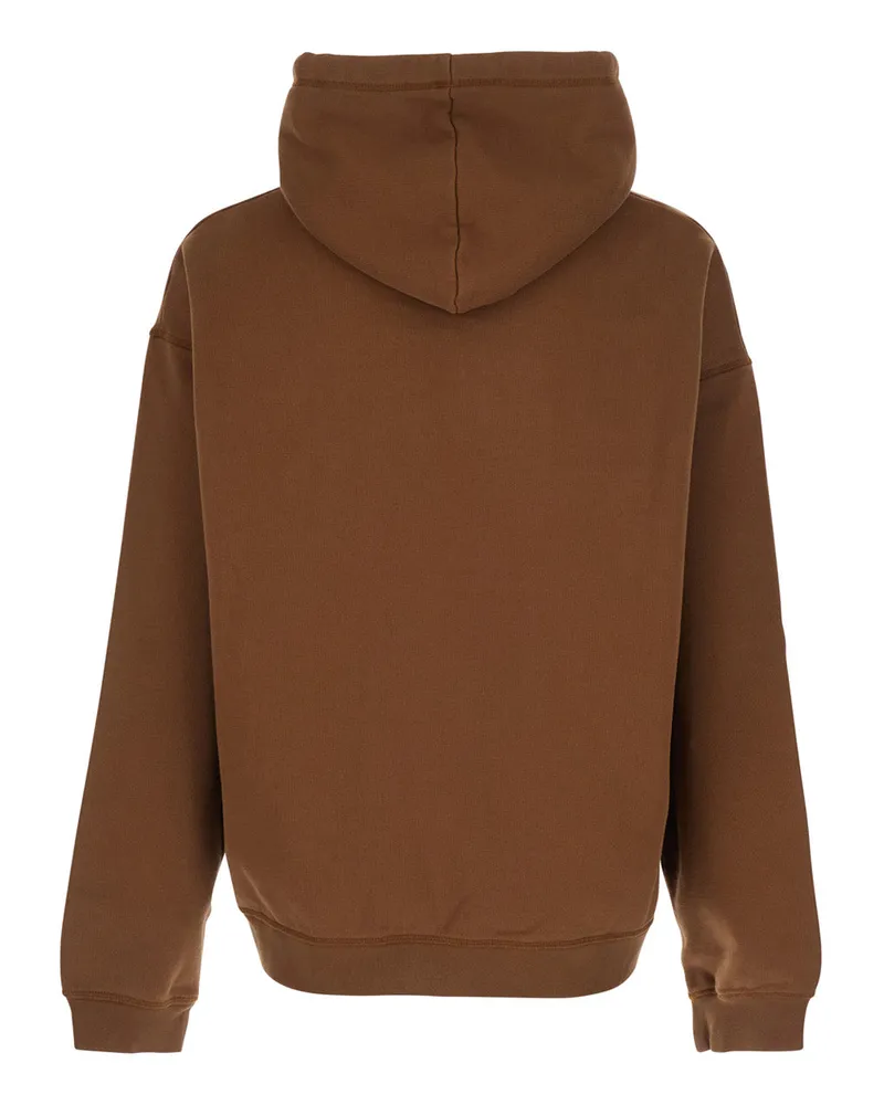 Dsquared2 Men Hoodie Brown Cotton Sweatshirts Sweater Brown