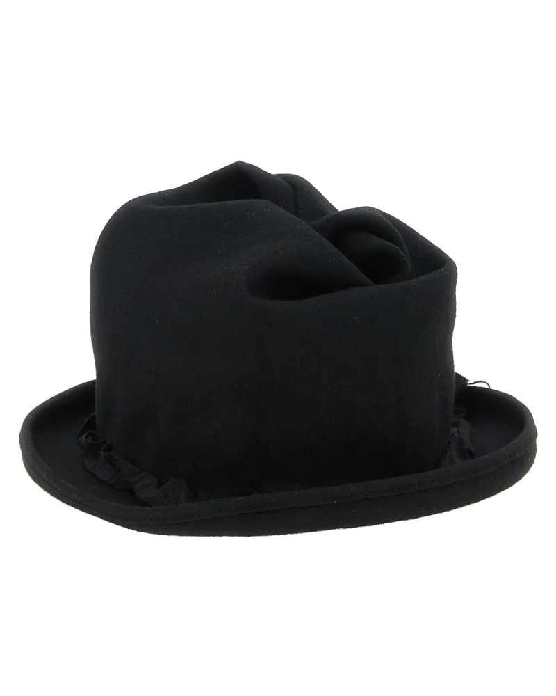 Yohji Yamamoto Men's Black Wool Fedora Accessory Black