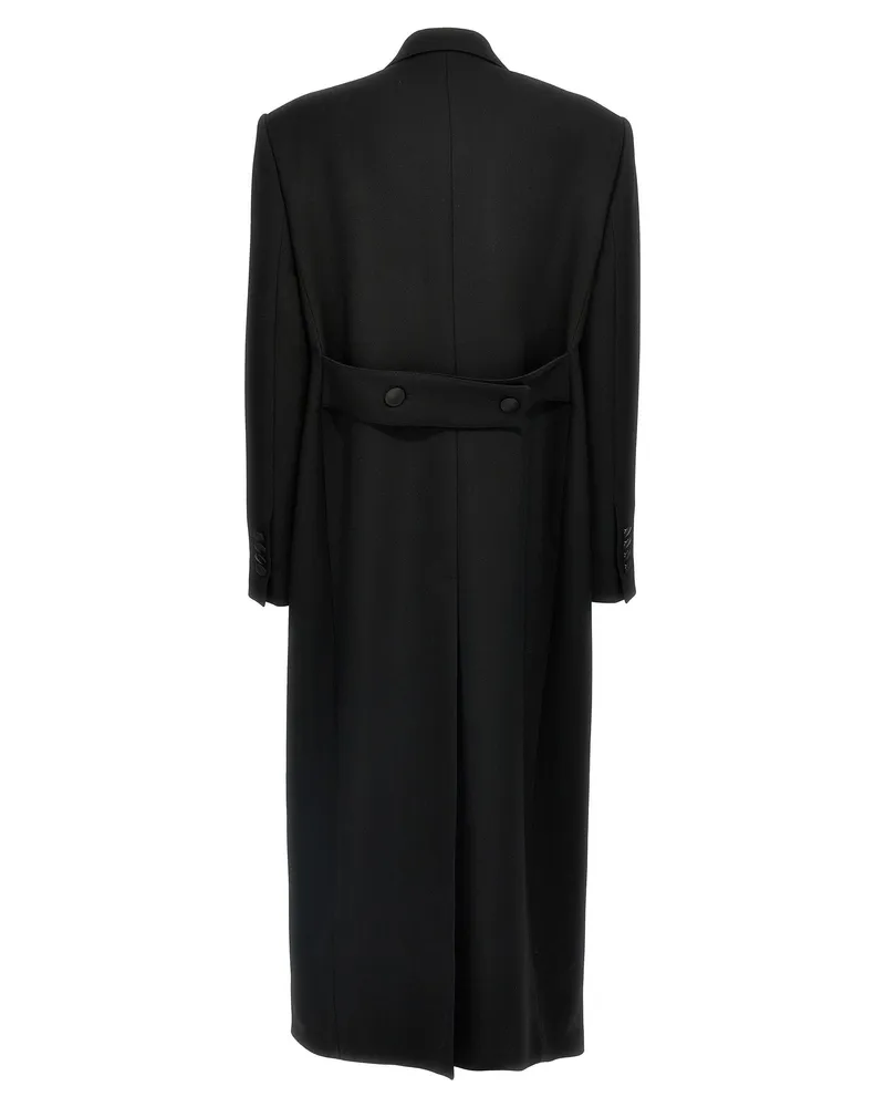 Dolce & Gabbana Double-Breasted Wool Coat — Black Black