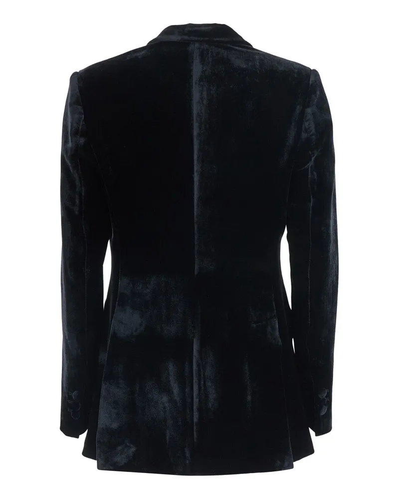 P.A.R.O.S.H. Women's Double-Breasted Velvet Blazer Black Viscose Blazers Jacket Black