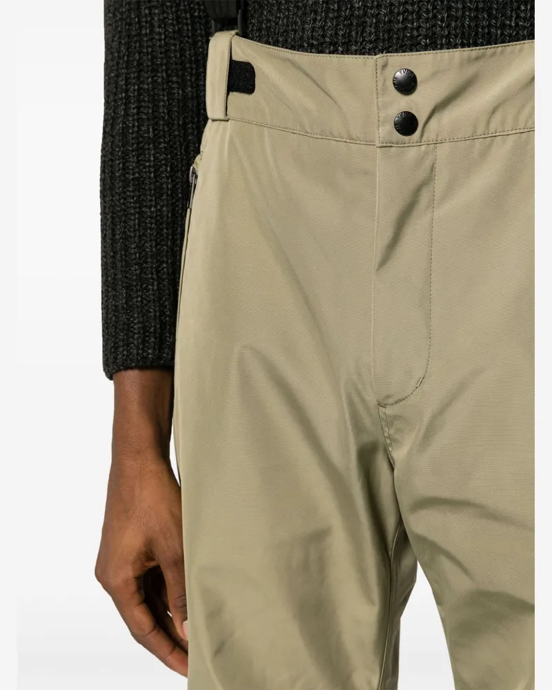 Yves Salomon Women's Logo-Print Strap Straight-Leg Trousers Aw23 M Beige