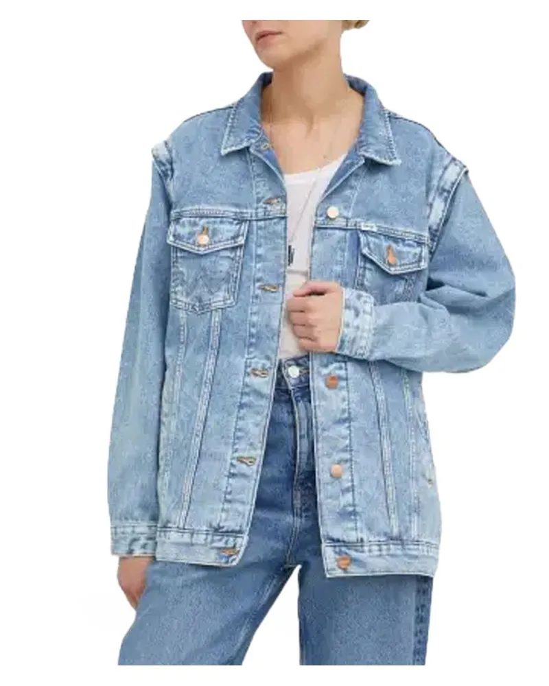 Amiri Women's Blue Cotton Denim Jacket Clothing Blue