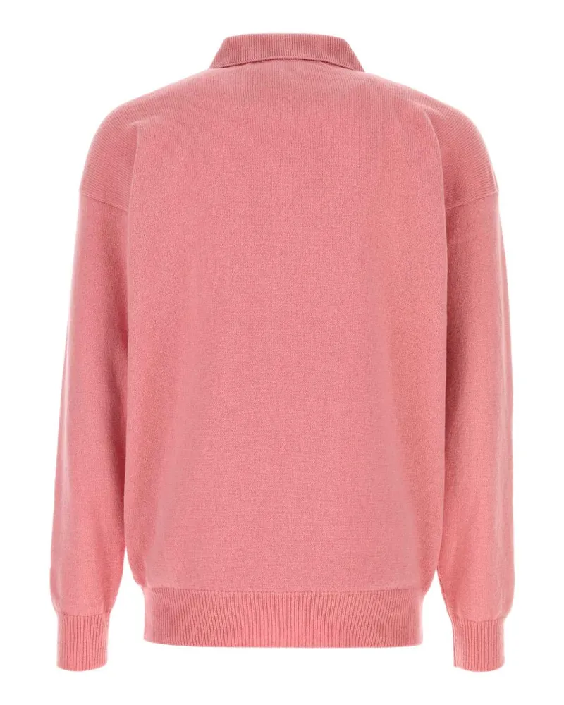 J.W.Anderson Men's Pink Wool Polo Shirt Bubblegum Exterior Pink