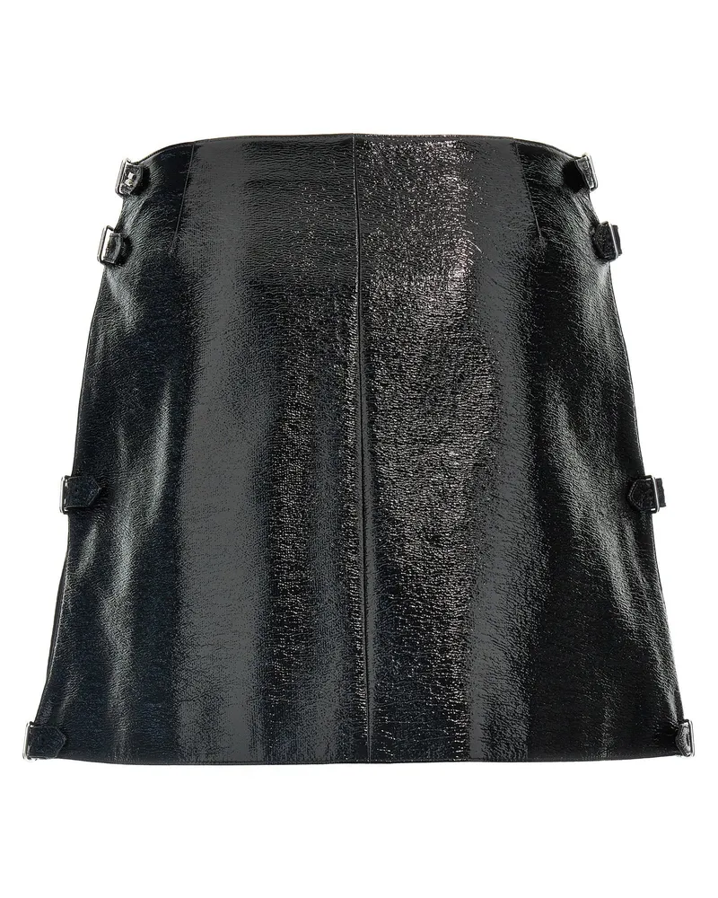 Courrèges Vinyl Mini Skirt — Black Black