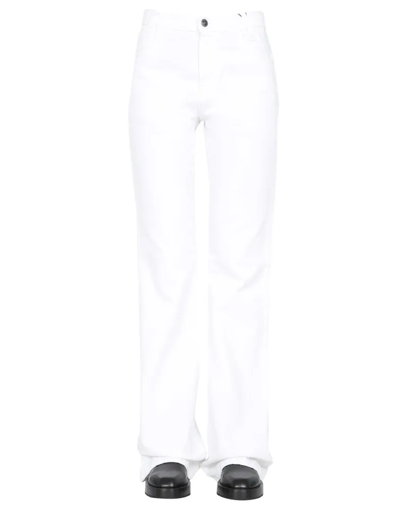 Raf Simons Flared Cotton Jeans — White White