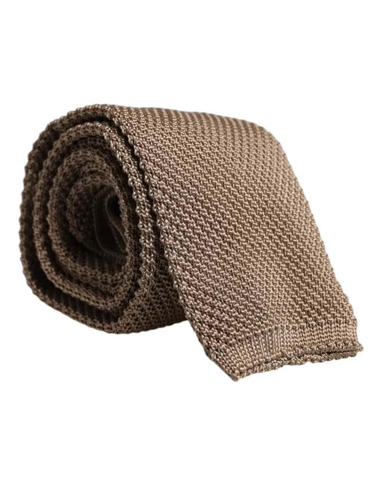 Dolce & Gabbana Men's Brown Silk Adjustable Necktie Tie Brown