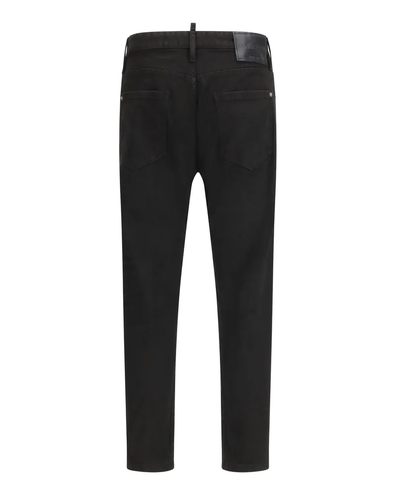 Dsquared2 Men's Slim Twist Washed Jeans Black Cotton; Elastane Black