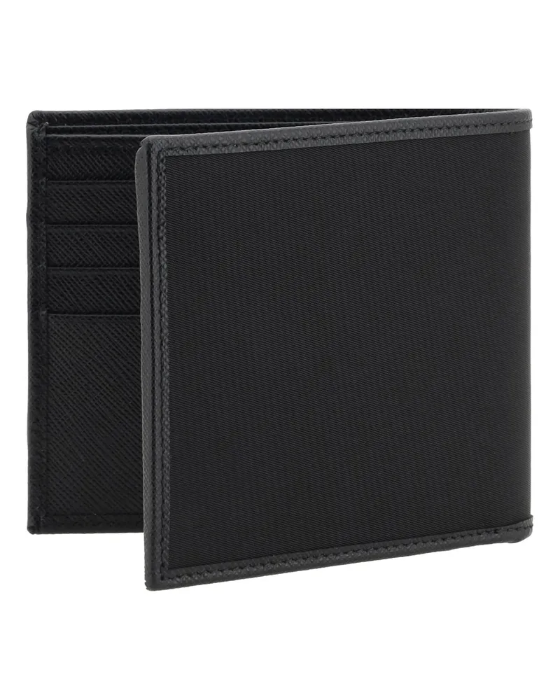 Prada Men's Wallet Re-Nylon Black Umbrellas Black