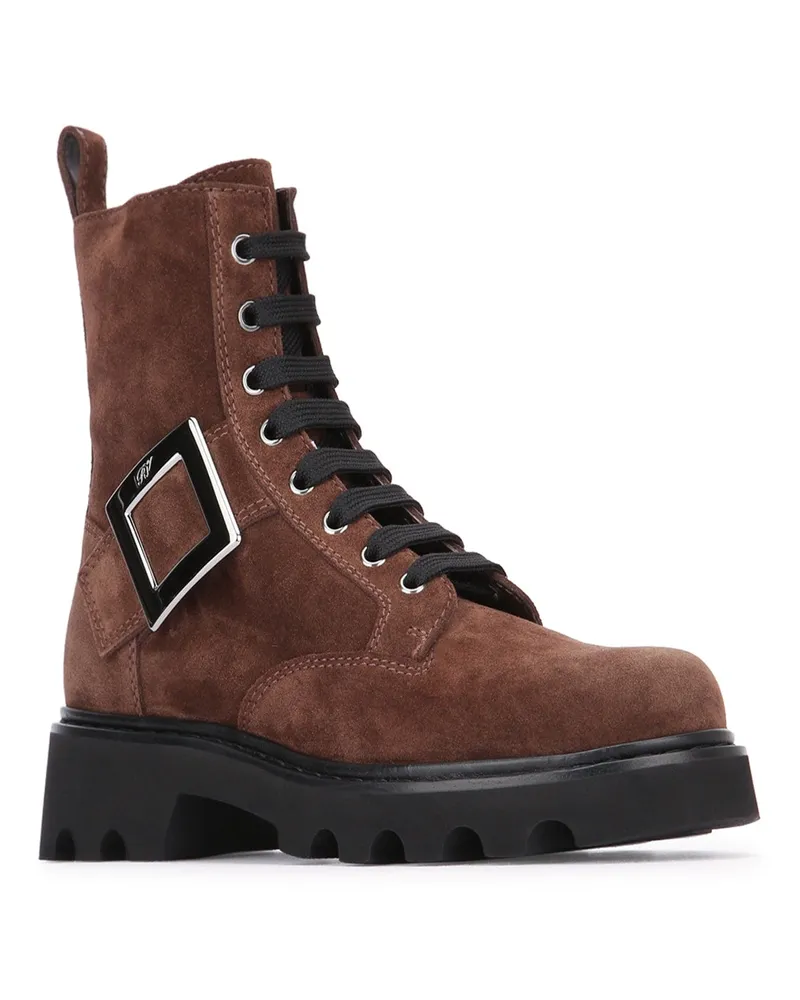 Roger Vivier Women's Viv Rangers Boot Brown Suede Brown