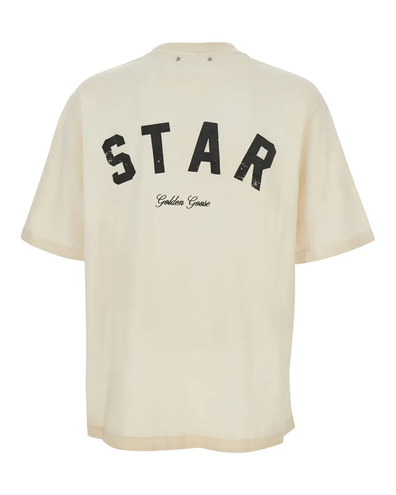 Golden Goose Men's Crew Neck T-Shirt, White Cotton T-Shirts And Polos White