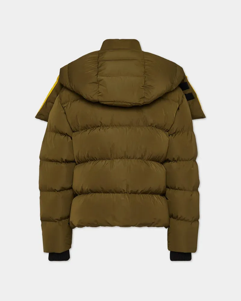 Dsquared2 Quilted Colorblock Down Jacket — Khaki Khaki