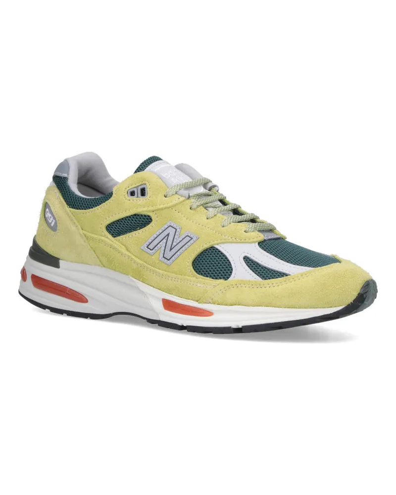 New Balance Unisex Sneakers Green Suede Yellow