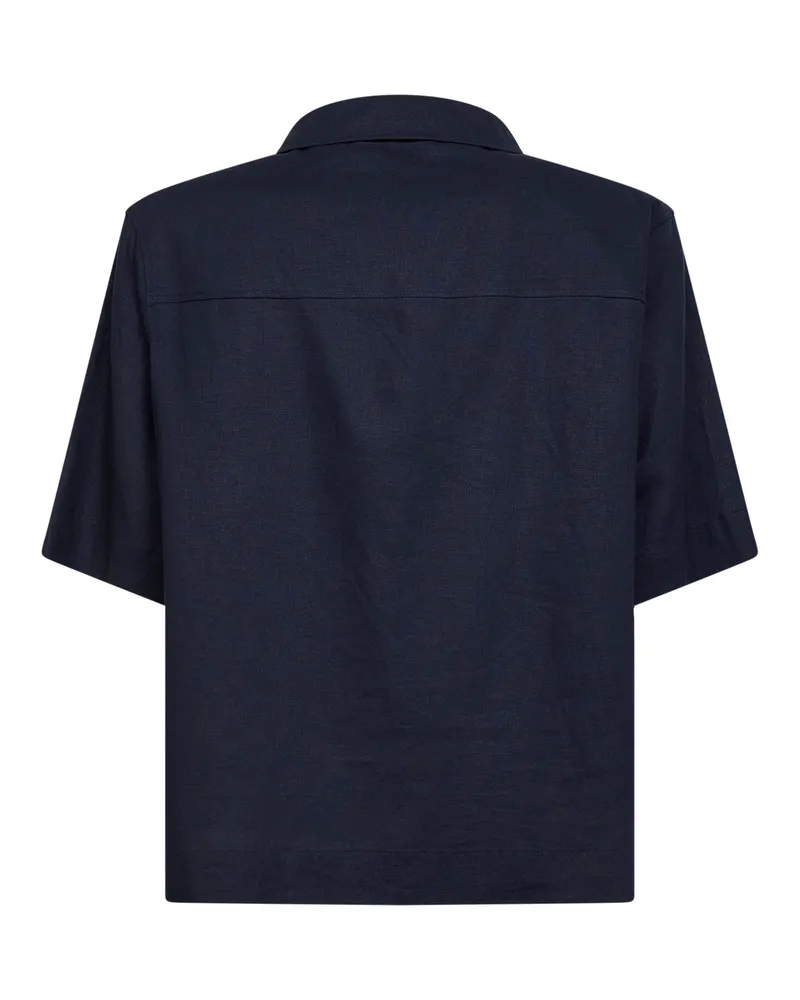Hevò Men's Polo Shirt Montursi Navy Linen Blue Navy