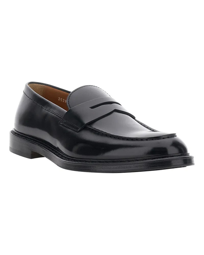Doucal´s Men's Penny Loafers Siena New Black Leather Calf Black