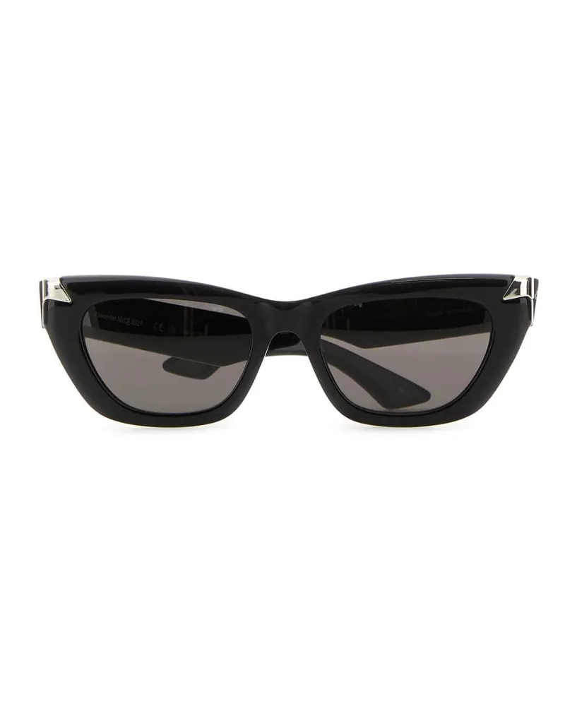 Alexander McQueen Women's Black Acetate Punk Rivet Sunglasses Blackblacksmoke Exterior: Occhiali Da Sole Black
