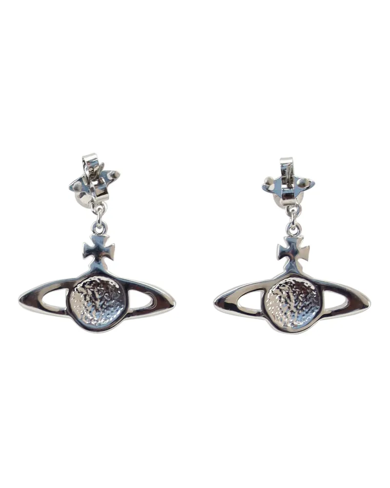 Vivienne Westwood Women's Mini Bas Relief Drop Earrings Platinum - Crystal P116 Brass Silver