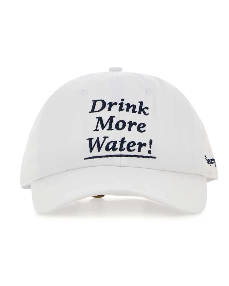 SPORTY & RICH Men's White Cotton Baseball Cap Whitelightnavy Exterior: Cappelli E Fasce Per Capelli Hat White