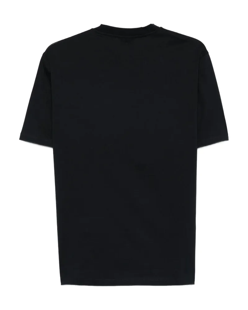 Emporio Armani Embroidered Logo T-Shirt — Blue Blue