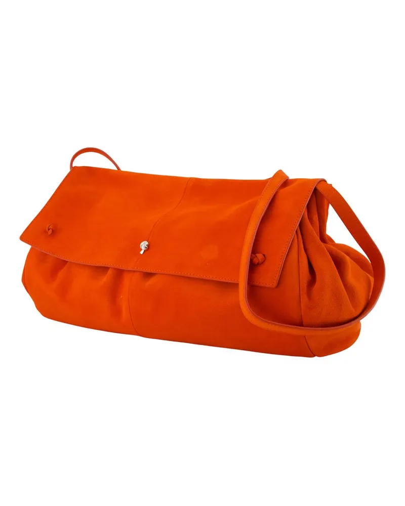 STAUD Cy Leather Shoulder Bag — Red Red