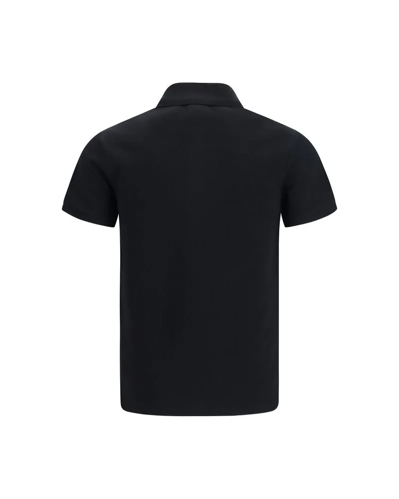 Balmain Men's Black Cotton Polo Shirt Black