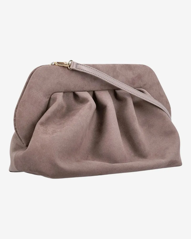 THEMOIRÈ Women's Vegan Fabric Bag Taupe Clutch Taupe
