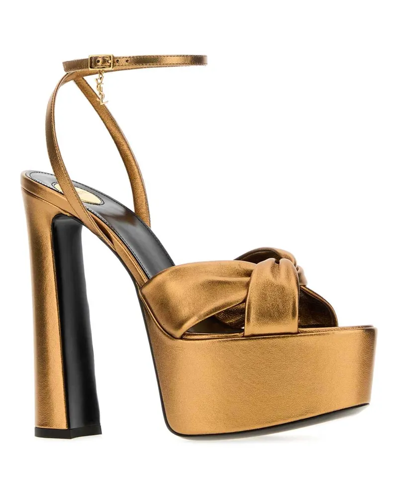 Saint Laurent Women's Franciane 85 San Metalpersian Scarpe Con Tacco High Heel Shoes Gold