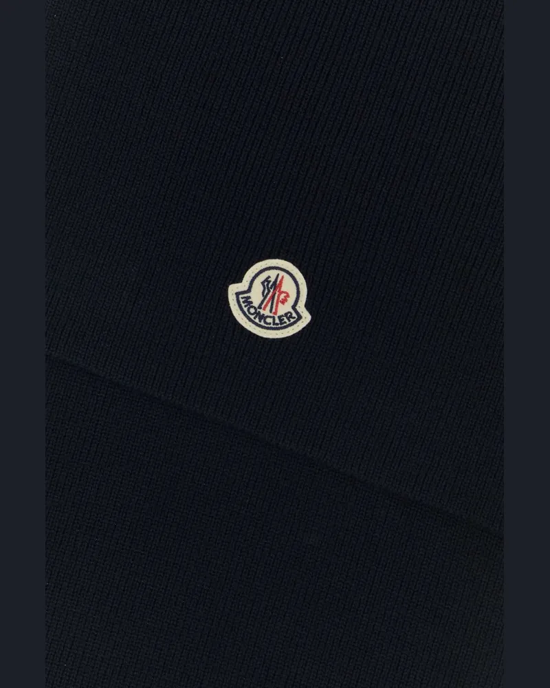 Moncler Virgin Wool Scarf — Navy Navy