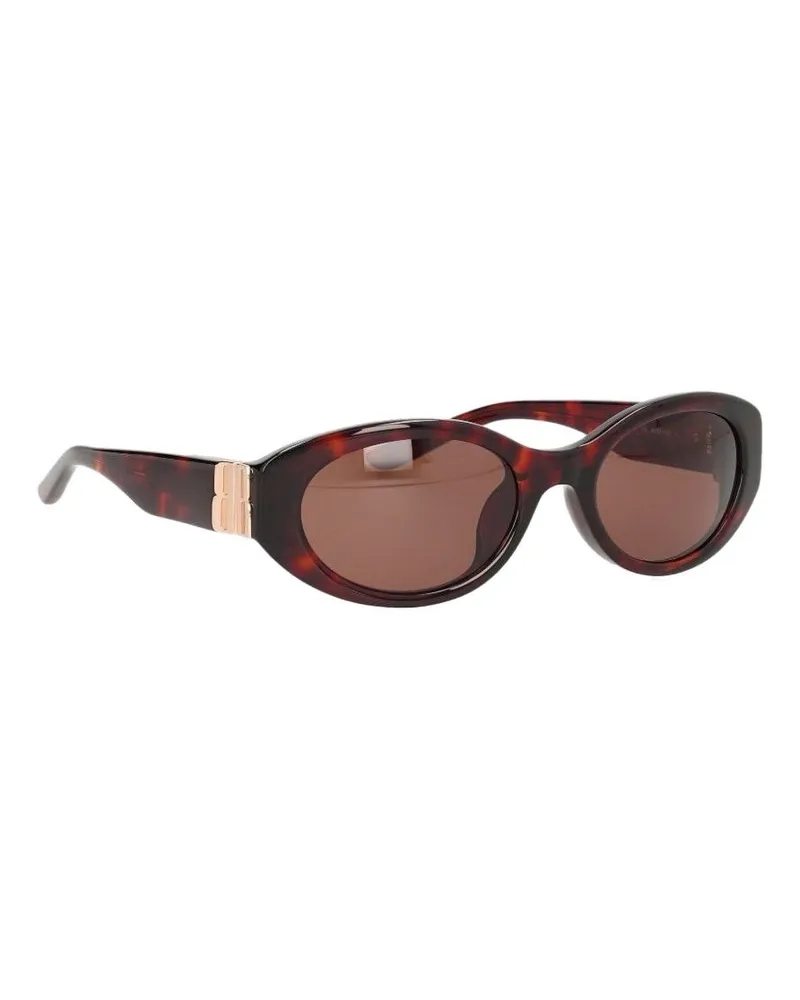 Balenciaga Oval Bio-Nylon Sunglasses — Brown Brown