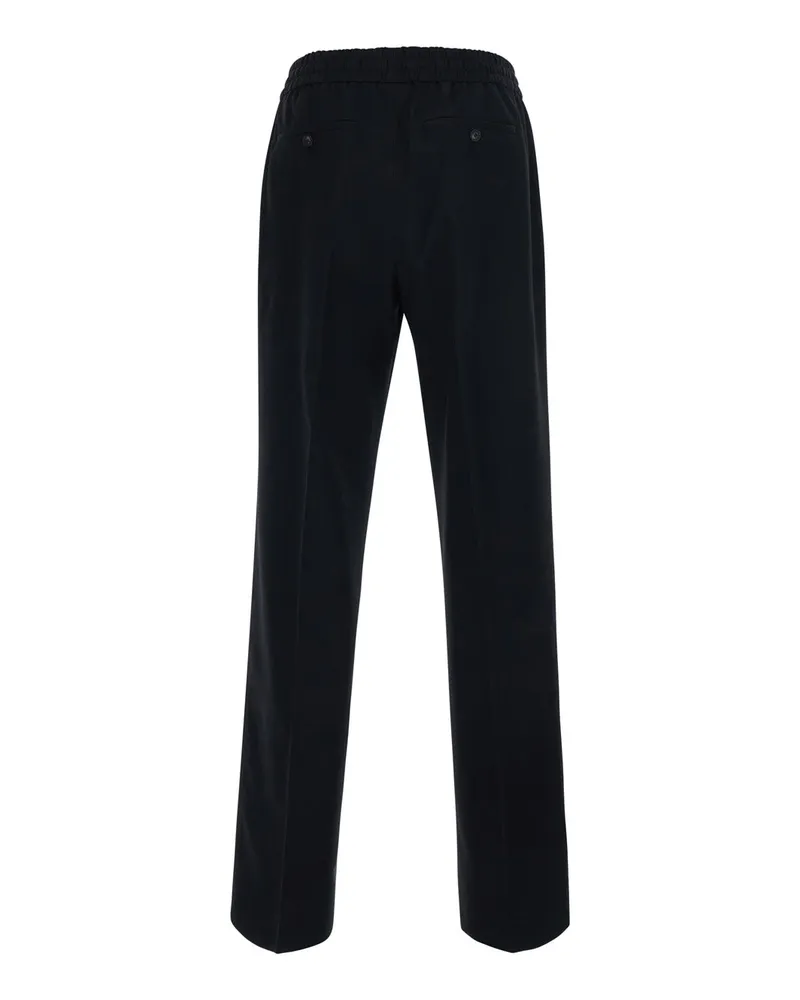 Drôle de Monsieur Men's Flannel Trousers Black Main Fabric: Virgin Wool Black